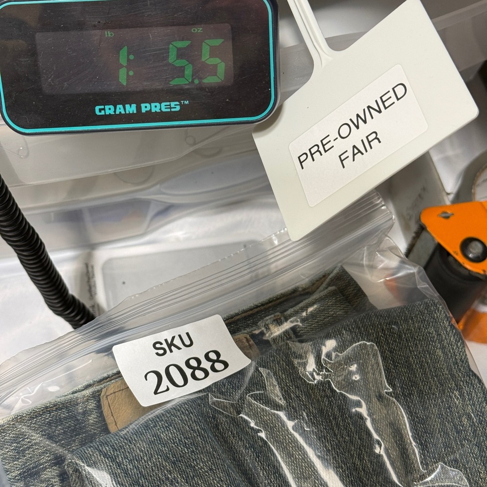 Red Snap Mens Straight Leg Jeans Blue‎ 100 Cotton Faded Distressed Size 36x28 - Picture 11 of 11